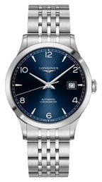 Longines Record Automatic Stainless Steel Blue Dial Date Mens Watch L2.821.4.96.6