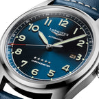 Longines Spirit Automatic COSC Stainless Steel Blue Dial Blue Leather Strap Date Mens Watch L3.811.4.93.0