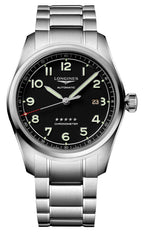Longines Spirit Prestige Edition Automatic COSC Stainless Steel Black Dial Interchangeable Brown Leather/NATO Strap Date Mens Watch L3.811.4.53.9
