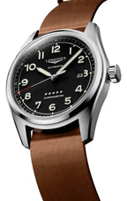 Longines Spirit Prestige Edition Automatic COSC Stainless Steel Black Dial Interchangeable Brown Leather/NATO Strap Date Mens Watch L3.811.4.53.9