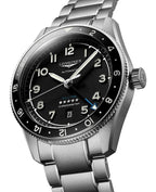 Longines Spirit Zulu Time Automatic GMT Chronometer Stainless Steel Black Dial Date Mens Watch L3.812.4.53.6