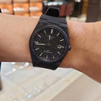 Tissot PRX Powermatic 80 Carbon Black Dial Black Rubber Strap Watch for Men - T137.907.97.201.00