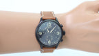 Tissot T Sport Chrono XL Black Dial Brown Leather Strap Watch For Men - T116.617.36.057.00