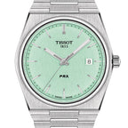 Tissot PRX Quartz Light Green Dial Silver Steel Strap Watch for Men - T137.410.11.091.01