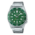 Casio Analog Diver Green Dial Stainless Steel Watch MTD135D-3A