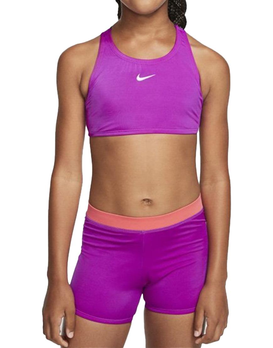 Girls' Crossback 2Piece Swimsuit :Vivid Purple