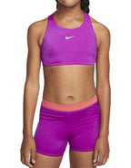 Girls' Crossback 2Piece Swimsuit :Vivid Purple