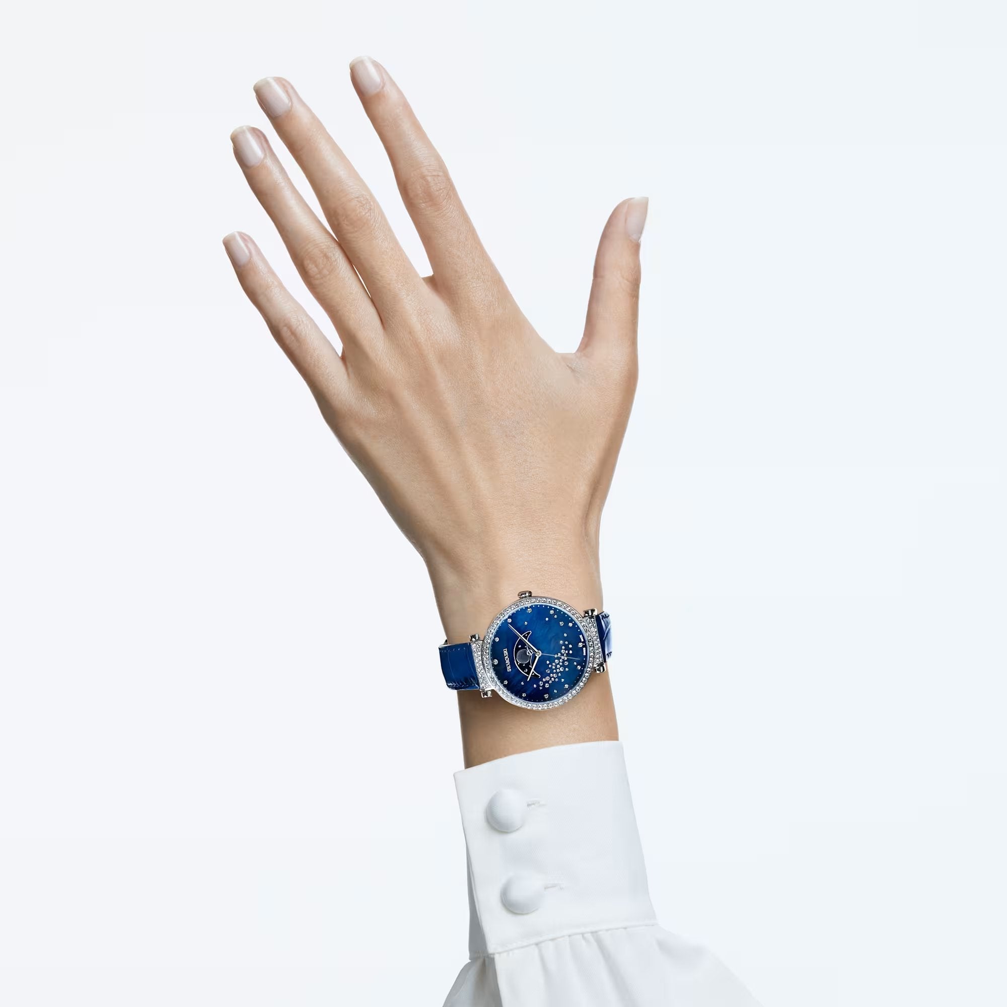Swarovski Passage Moon Phase Ladies Blue Watch