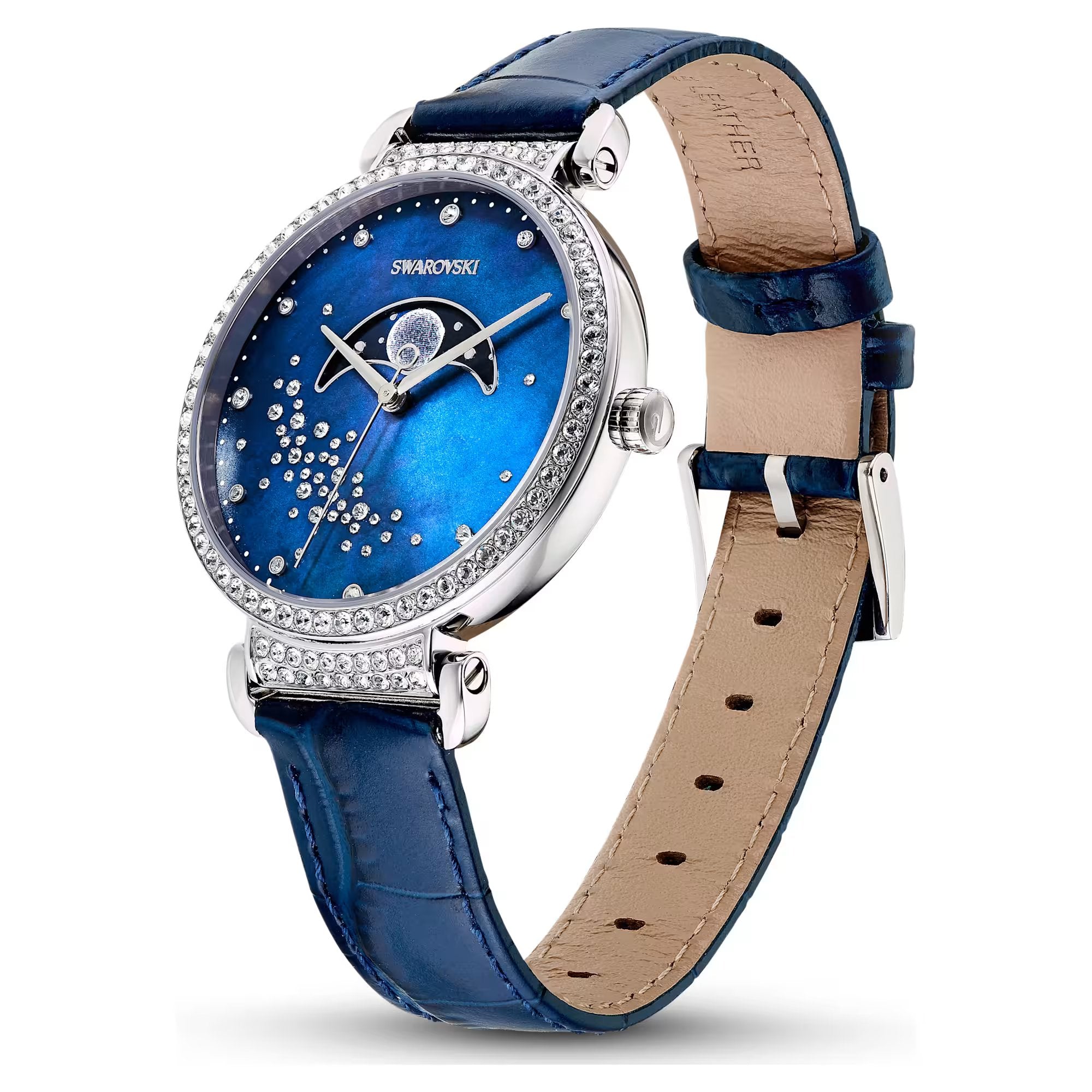 Swarovski Passage Moon Phase Ladies Blue Watch