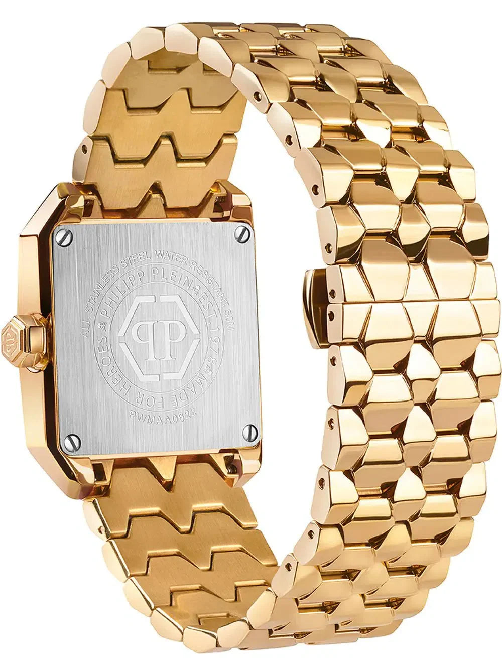 Philipp Plein Ladies Watch Offshore Square Black Gold