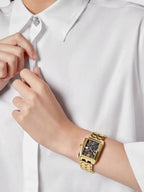 Philipp Plein Ladies Watch Offshore Square Black Gold