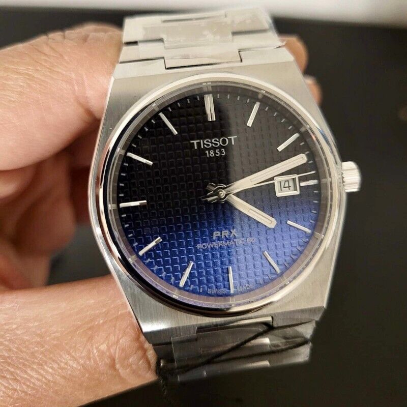 Tissot Powermatic 80 Automatic Gradient Blue Dial Silver Steel Strap Watch for Men - T137.407.11.051.01