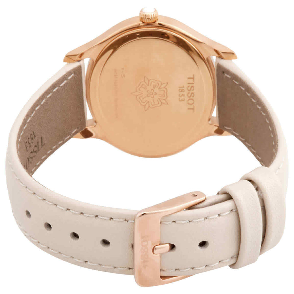 Tissot T Lady Bella Ora Mother of Pearl Dial Cream Leather Strap Watch for Women - T103.310.36.111.00