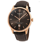 Tissot T Classic Chemin Des Tourelles Powermatic 80 Brown Dial Brown Leather Strap Watch for Men - T099.407.36.447.00