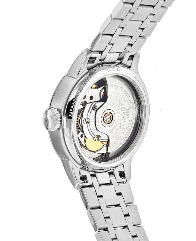 Tissot Chemin Des Tourelles Powermatic 80 Rubies Mother of Pearl Dial Silver Steel Strap Watch For Women - T099.207.11.113.00