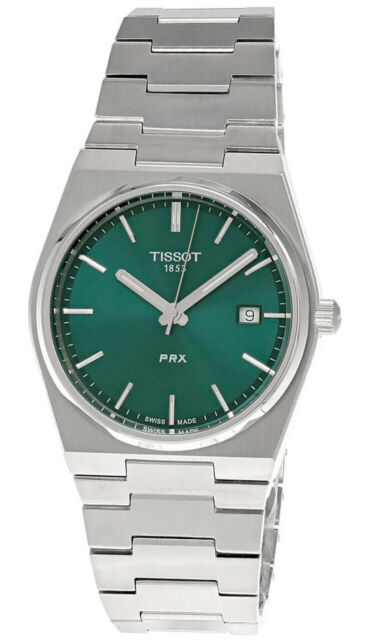 Tissot PRX Green Dial Silver Steel Strap Watch For Men - T137.410.11.091.00
