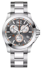 Special Edition Longines Conquest 1/100th Roland Garros Chronograph Stainless Steel Gray Dial Date Divers Quartz Mens Watch L3.700.4.79.6