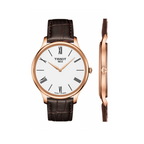 Tissot Tradition 5.5 White Dial Brown Leather Strap Watch for Men - T063.409.36.018.00