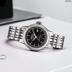 Tissot Carson Automatic Black Dial Silver Steel Strap Watch For Women - T085.207.11.051.00