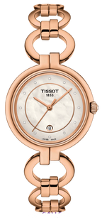Tissot T Lady Flamingo Mother of Pearl Dial Rose Gold Steel Strap Watch for Women - T094.210.33.116.01
