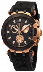 Tissot T Race Chronograph Black Dial Black Silicone Strap Watch For Men - T115.417.37.051.00