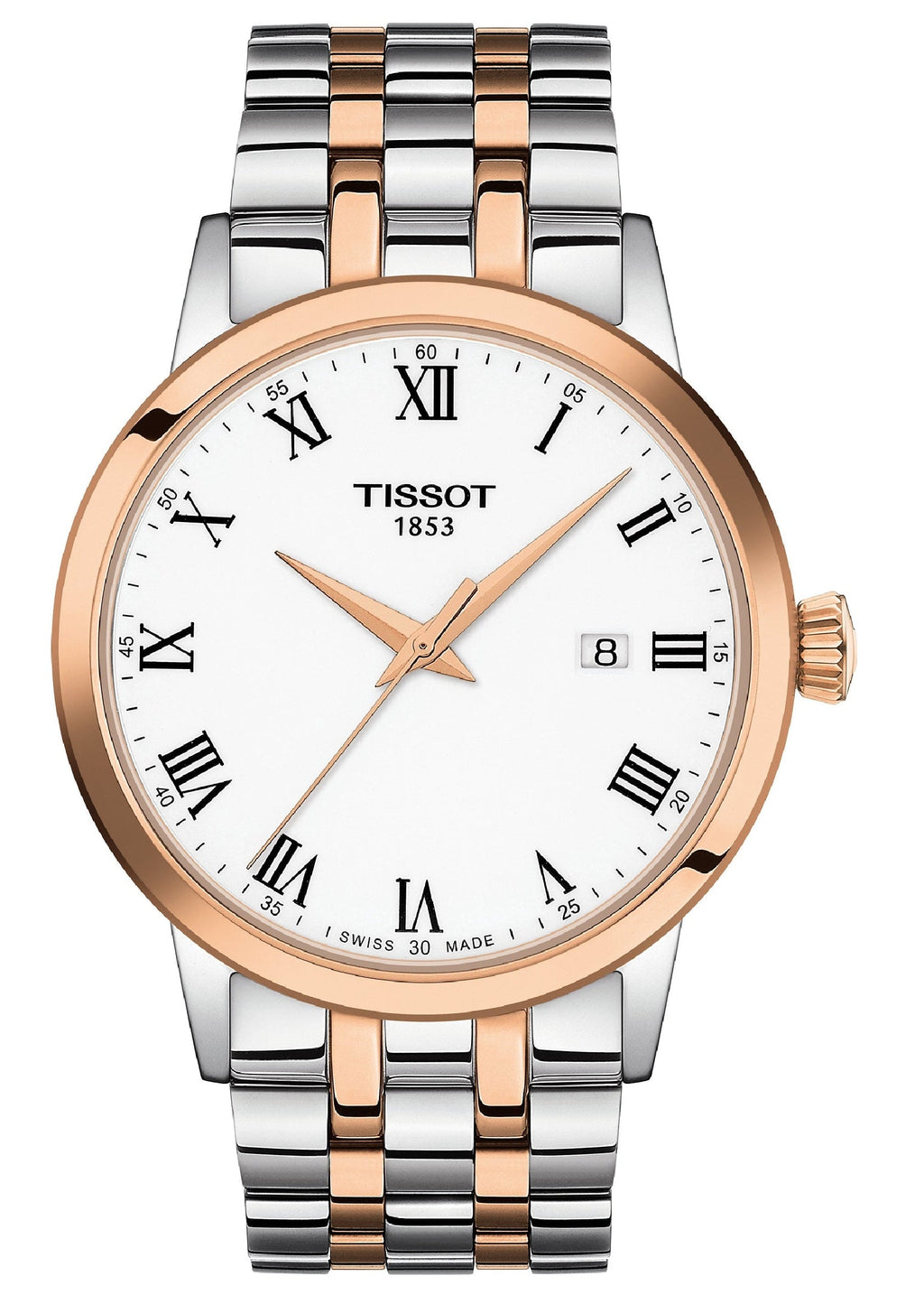 Tissot T Classic Dream Quartz White Dial Two Tone Steel Strap Watch for Men - T129.410.22.013.00