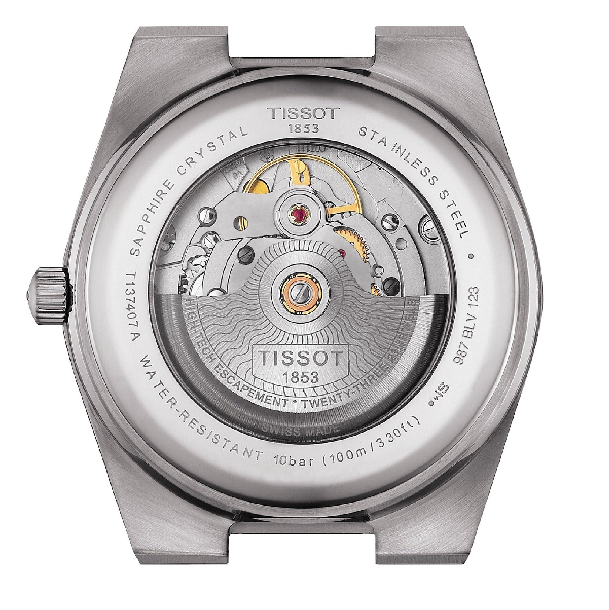 Tissot PRX Powermatic 80 Black Dial Silver Steel Strap Watch For Men - T137.407.11.051.00