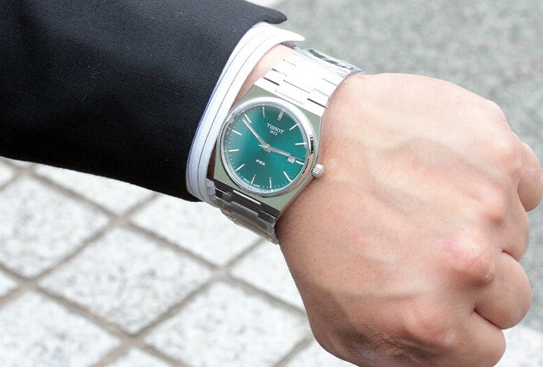 Tissot PRX Green Dial Silver Steel Strap Watch For Men - T137.410.11.091.00