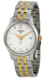 Tissot T Classic Tradition White Dial Two Tone Mesh Bracelet Watch for Women - T063.210.22.037.00