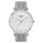 Tissot T Classic Everytime Large White Dial Silver Steel Strap Watch for Men - T109.610.11.031.00