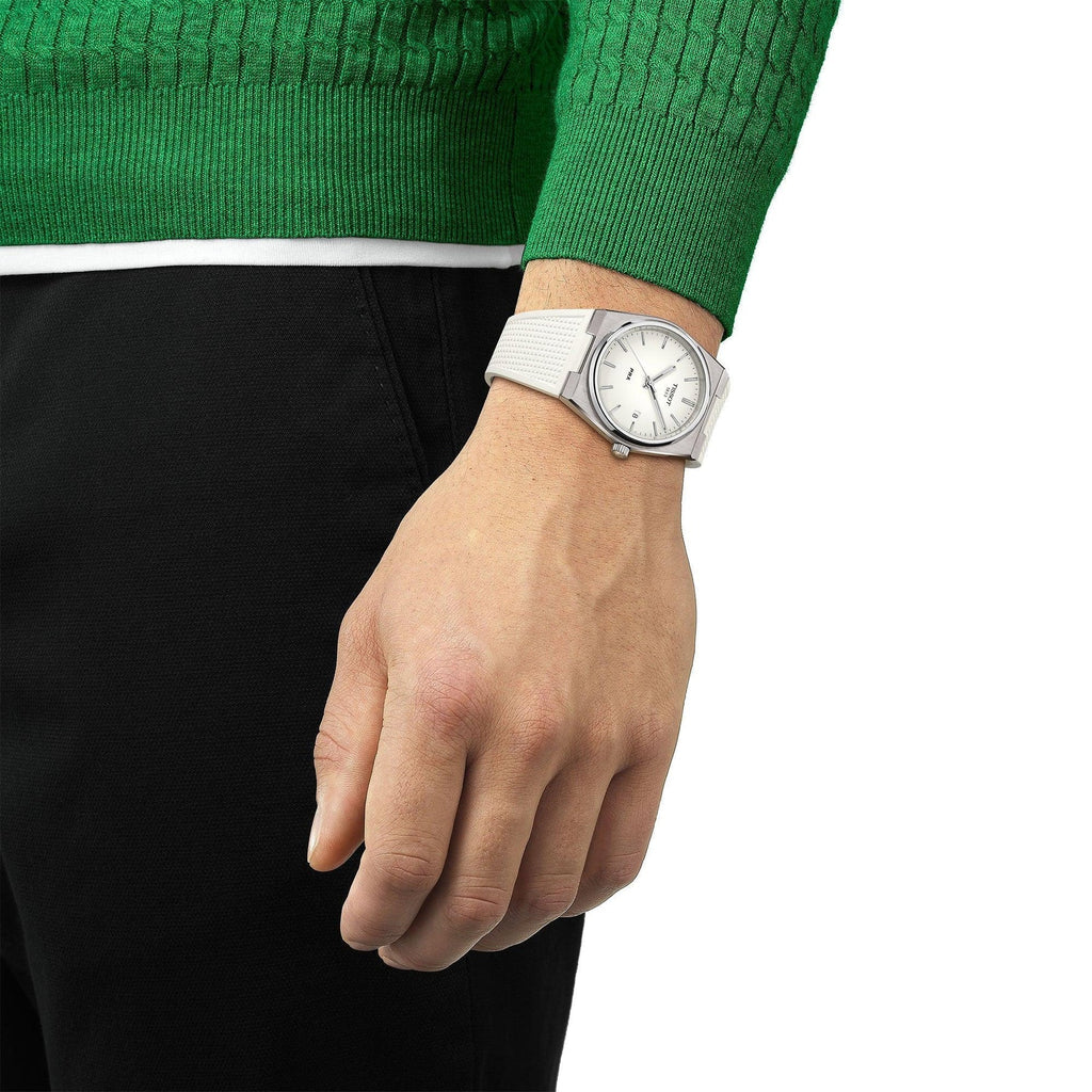 Tissot PRX 40 White Dial White Rubber Strap Watch For Men -  T137.410.17.011.00