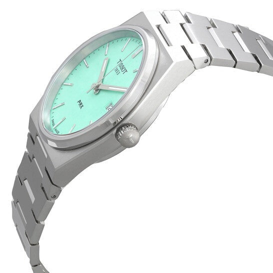Tissot PRX Quartz Light Green Dial Silver Steel Strap Watch for Men - T137.410.11.091.01