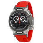 Tissot T Race Chronograph Black Dial Red Rubber Strap Watch for Men - T048.417.27.057.01