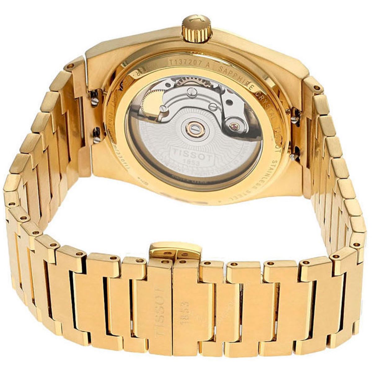 Tissot PRX Powermatic 80 Gold Dial Gold Steel Strap Watch for Men - T137.207.33.021.00