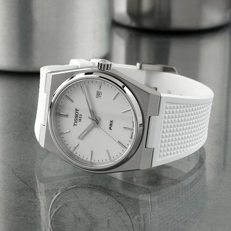 Tissot PRX 40 White Dial White Rubber Strap Watch For Men -  T137.410.17.011.00