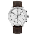 Tissot T Sport Chrono XL Classic Silver Dial Brown Leather Strap Watch For Men - T116.617.16.037.00