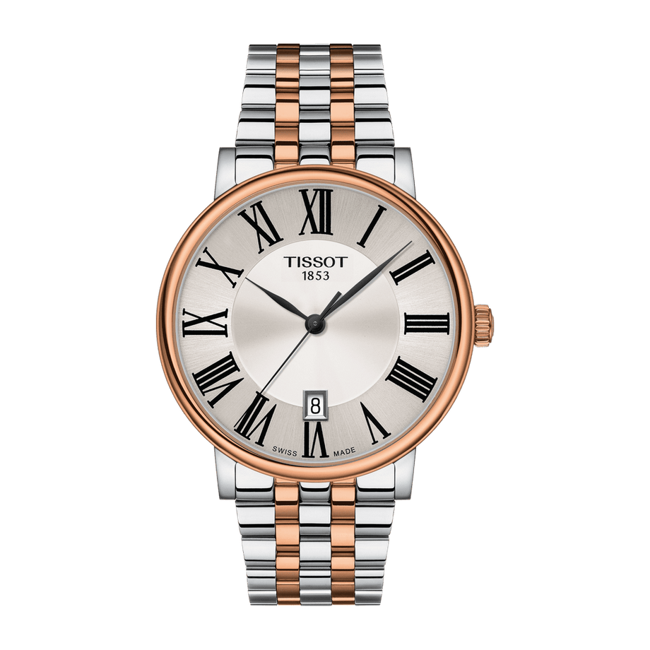 Tissot Carson Premium Powermatic 80 Silver Dial Two Tone Steel Strap Watch For Men - T122.407.22.033.00