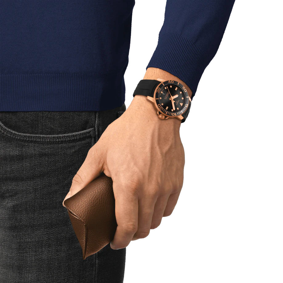Tissot Seastar 1000 Powermatic 80 Black Dial Black Rubber Strap Watch for Men - T120.407.37.051.01