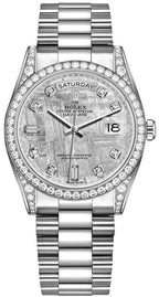 Rolex Day-Date 36 Diamond White Gold President Bracelet Watch 118389-0102