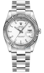 Rolex Day-Date 36 White Dial Oyster Bracelet Watch 118239