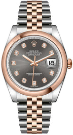 Rolex Datejust 36 Rose Gold Bezel Watch 116201-0065