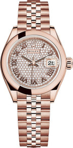 Rolex Lady-Datejust 28 Diamond Pave Dial Watch 279165-0024