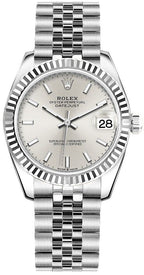 Rolex Datejust 31 18k White Gold Fluted Bezel Women's Watch 278274-0012