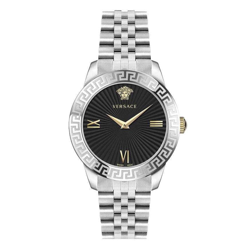 Versace Ladies Watch Greca Signature 38mm Black Silver