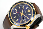 Versace Men's Watch Hellenyium GMT Blue Leather