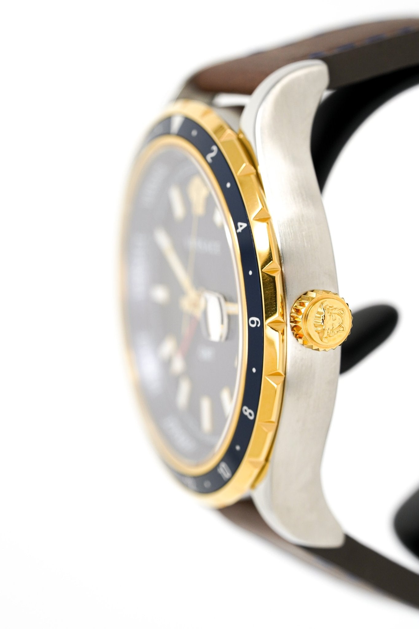 Versace Men's Watch Hellenyium GMT Blue Leather