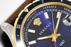 Versace Men's Watch Hellenyium GMT Blue Leather