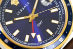 Versace Men's Watch Hellenyium GMT Blue Leather