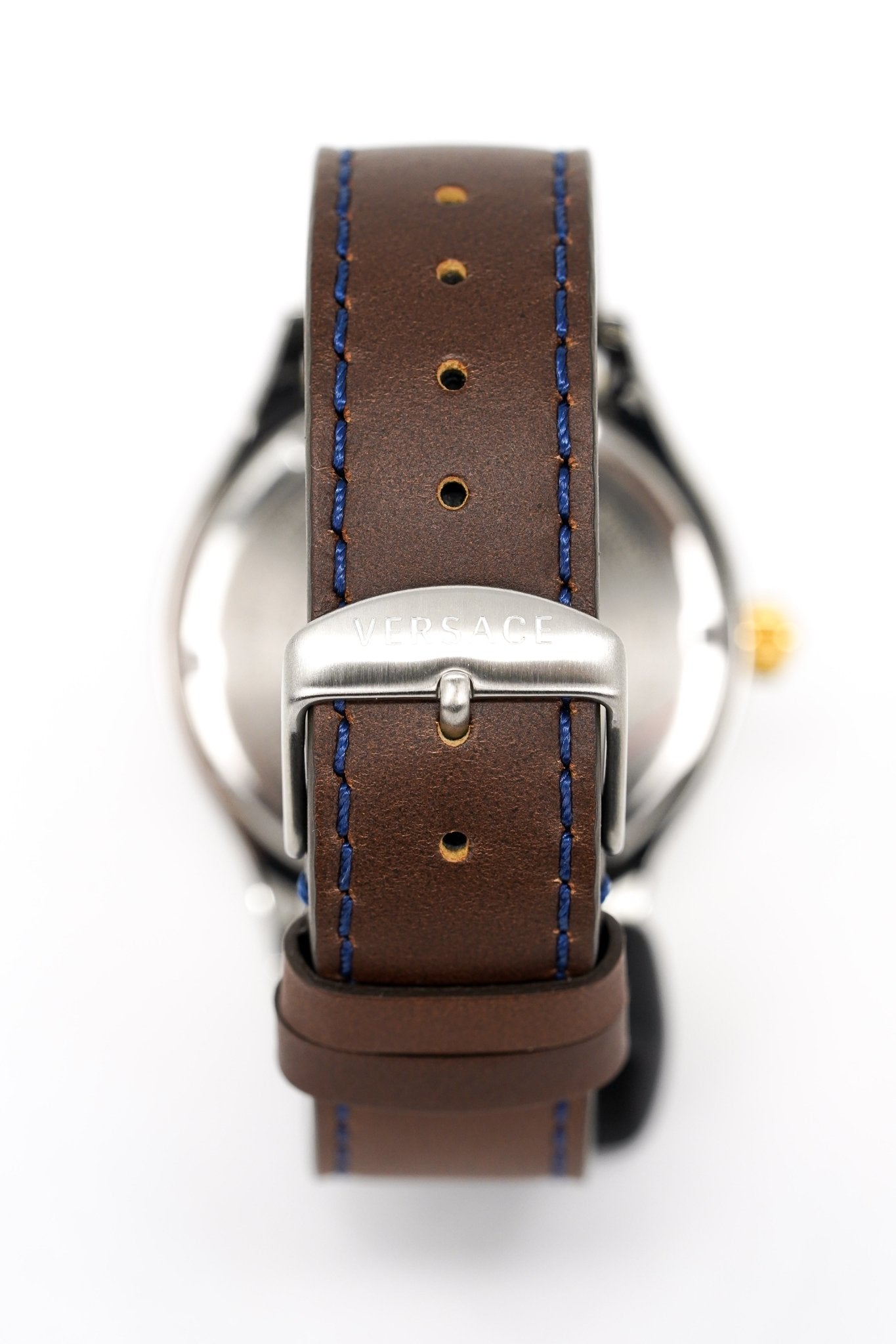 Versace Men's Watch Hellenyium GMT Blue Leather
