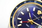 Versace Men's Watch Hellenyium GMT Blue Leather